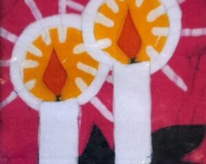 A batik Christmas card made in Nepal