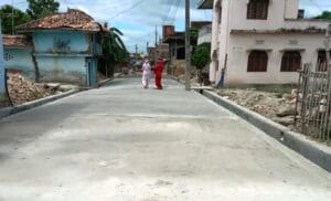 New concrete road and drainage for the Jagruti project in Nepal